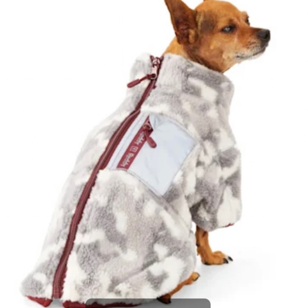 Reddy Grey Camo Faux-Shearling Reversible Dog Jacket